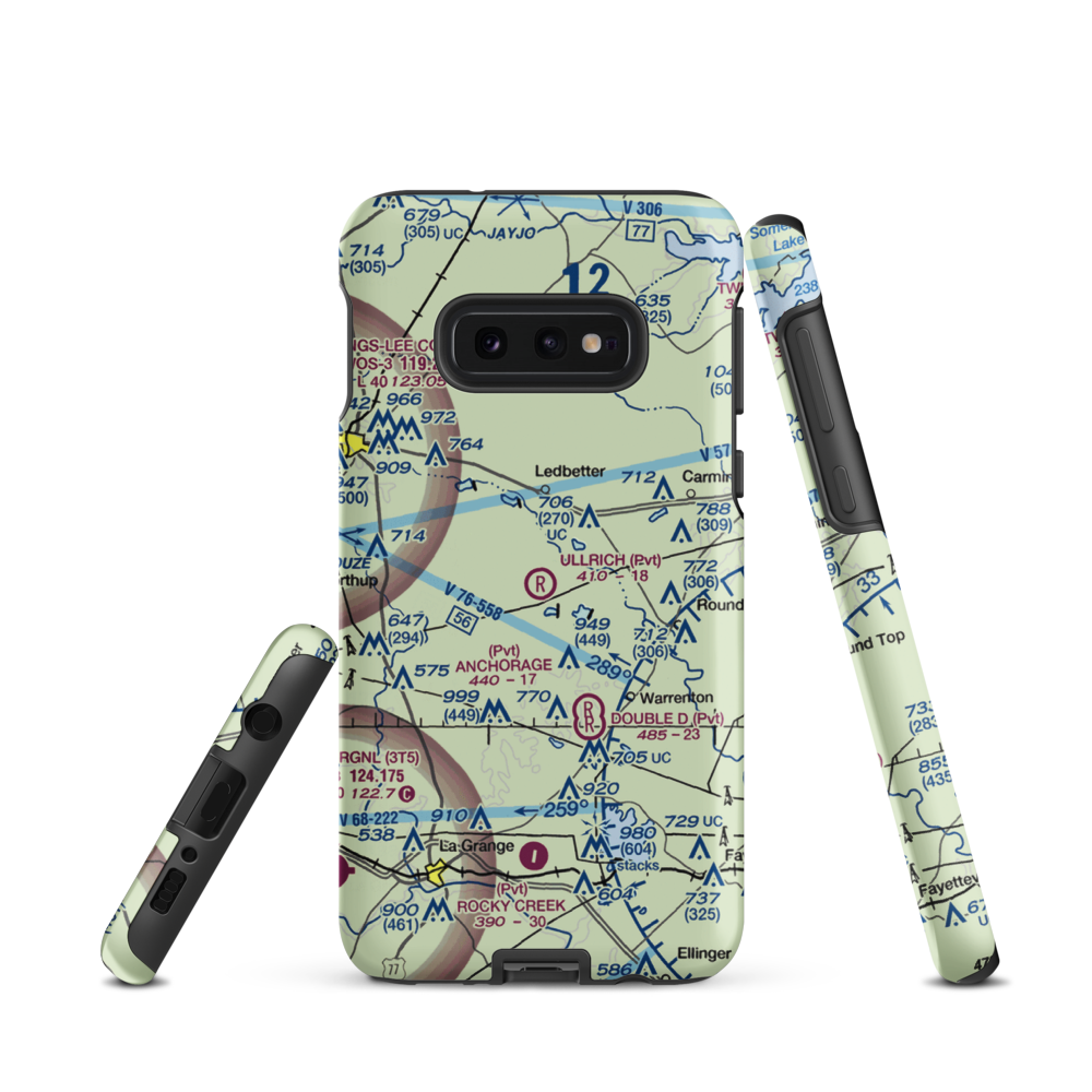 Ullrich Airport (0TS4) VFR Sectional Samsung Phone Case Samsung Galaxy S10e model shown