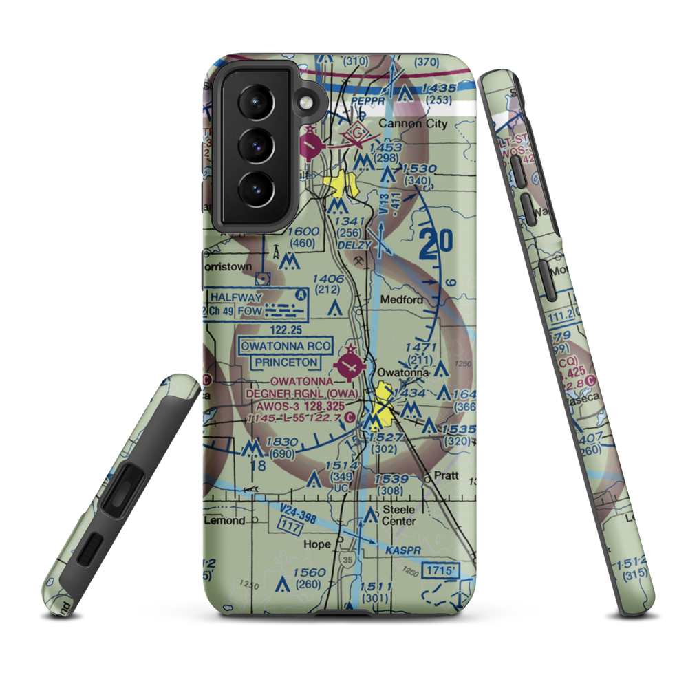 Underland Airstrip (6MN8) VFR Sectional Samsung Phone Case Samsung Galaxy S21 Plus model shown