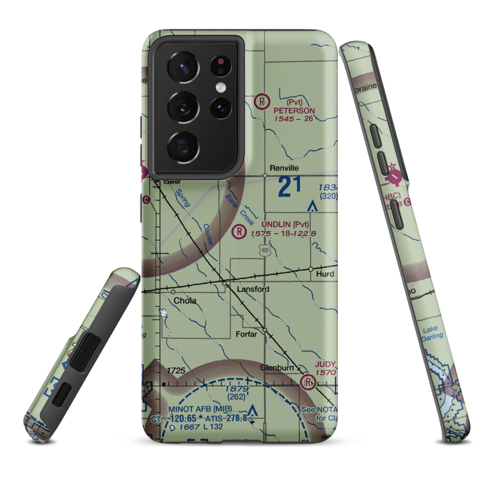 Undlin Airstrip (7NA2) VFR Sectional Samsung Phone Case Samsung Galaxy S21 Ultra model shown