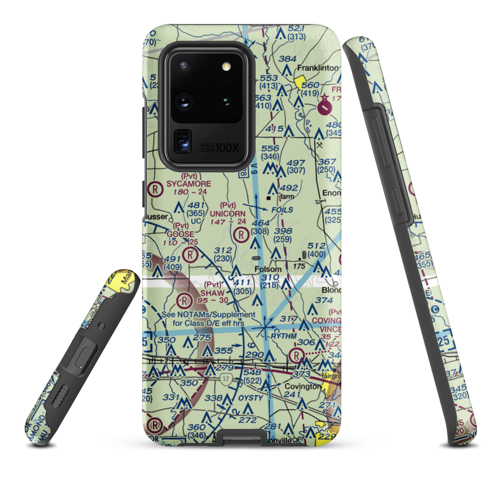 Unicorn Airport (LA26) VFR Sectional Samsung Phone Case Samsung Galaxy S20 Ultra model shown