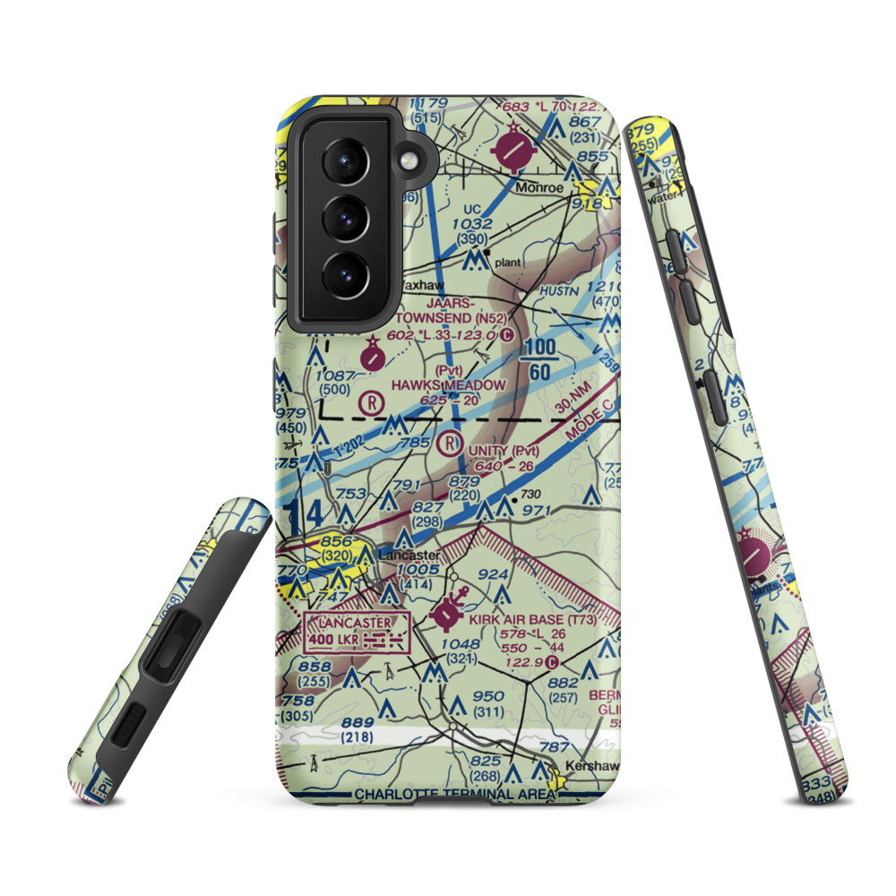 Unity Aerodrome (SC76) VFR Sectional Samsung Phone Case Samsung Galaxy S21 FE model shown