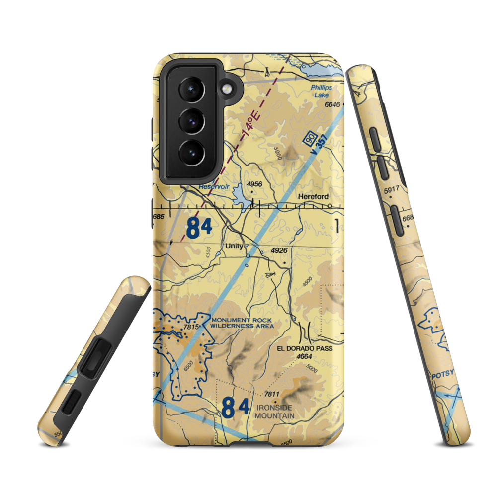 Unity Airport (11OG) VFR Sectional Samsung Phone Case Samsung Galaxy S21 FE model shown