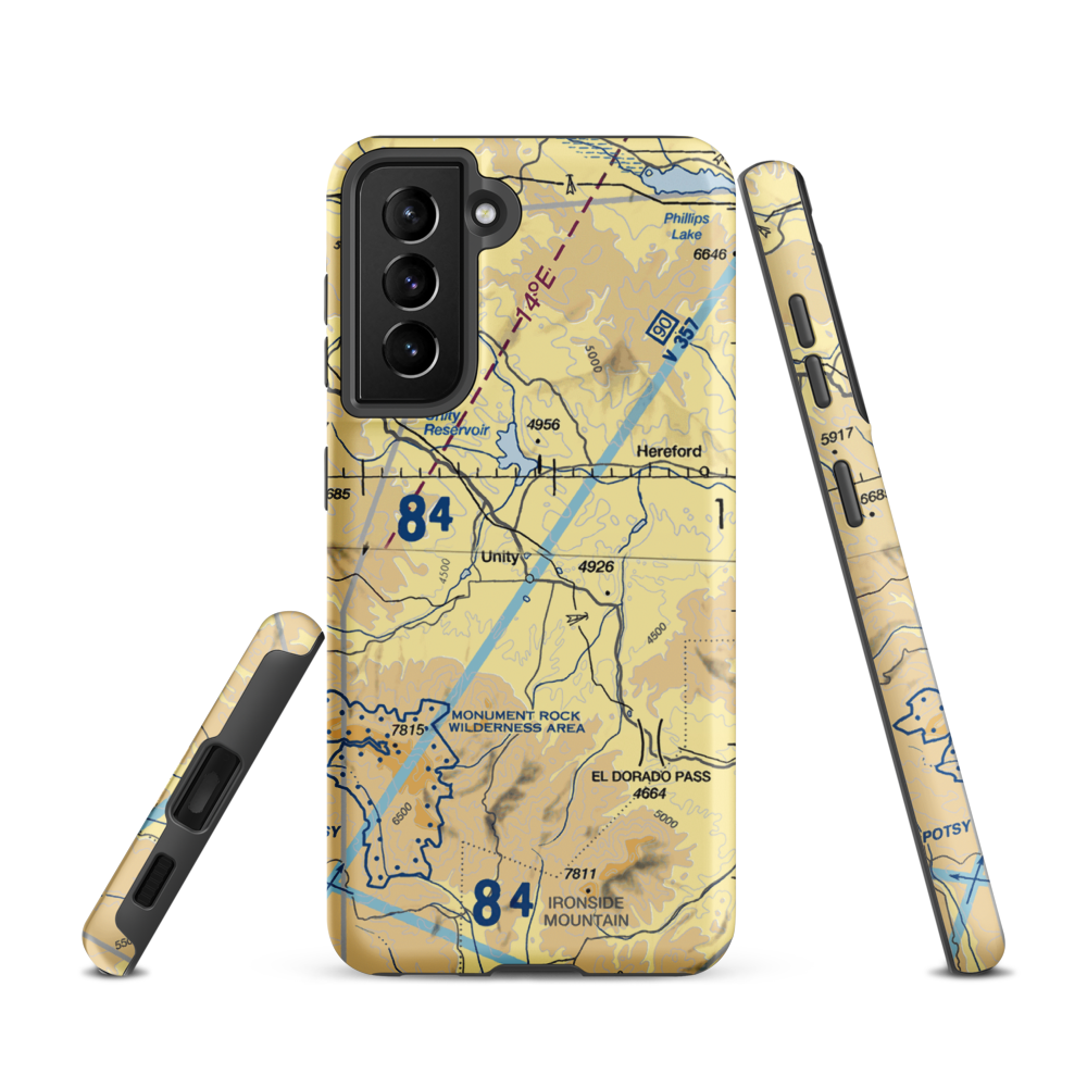 Unity Airport (11OG) VFR Sectional Samsung Phone Case Samsung Galaxy S21 model shown