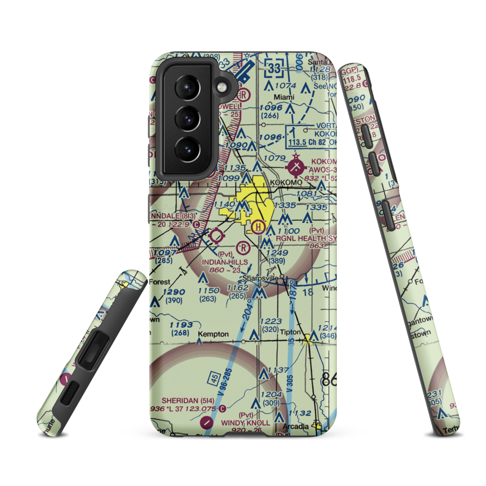 Unsicker Airport (0II1) VFR Sectional Samsung Phone Case Samsung Galaxy S21 FE model shown