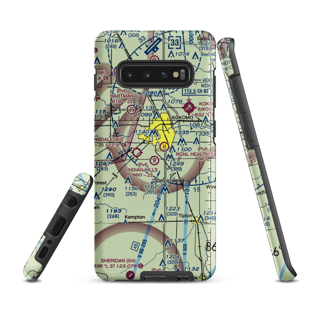 Unsicker Airport (0II1) VFR Sectional Samsung Phone Case Samsung Galaxy S10 Plus model shown