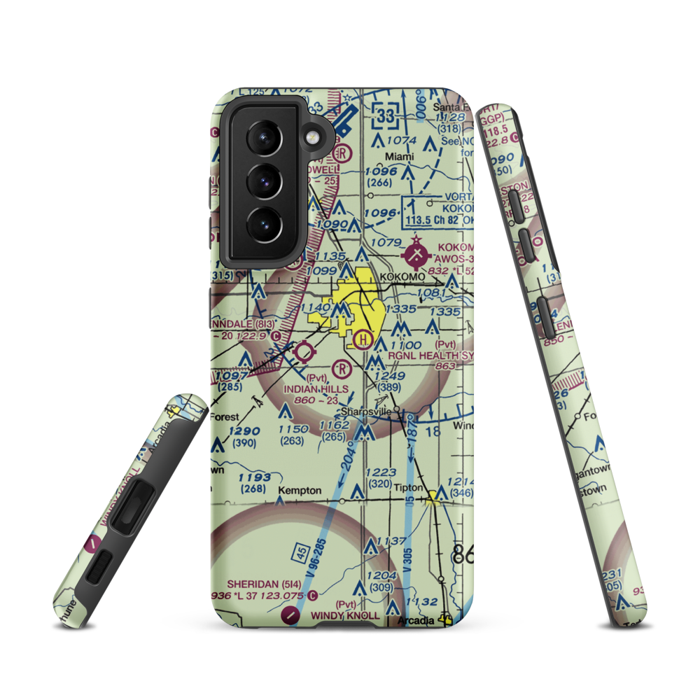 Unsicker Airport (0II1) VFR Sectional Samsung Phone Case Samsung Galaxy S21 model shown