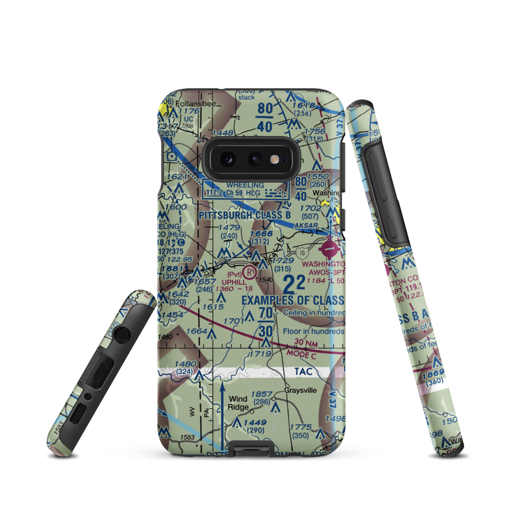 Uphill Airport (PS67) VFR Sectional Samsung Phone Case Samsung Galaxy S10 Plus model shown