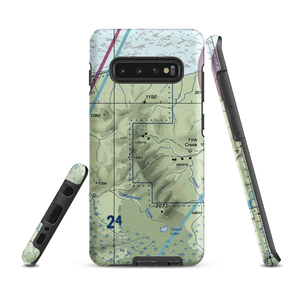 Upper Hannum Creek Airport (4Z2) VFR Sectional Samsung Phone Case Samsung Galaxy S10 Plus model shown