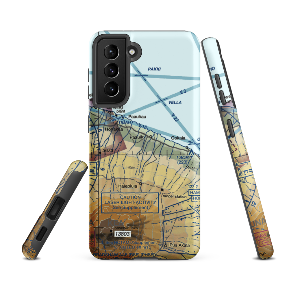 Upper Paauilo Airstrip (HI27) VFR Sectional Samsung Phone Case Samsung Galaxy S21 FE model shown