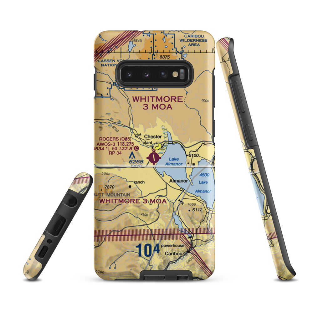 US Forest Service Chester Heliport (5Q2) VFR Sectional Samsung Phone Case Samsung Galaxy S10e model shown
