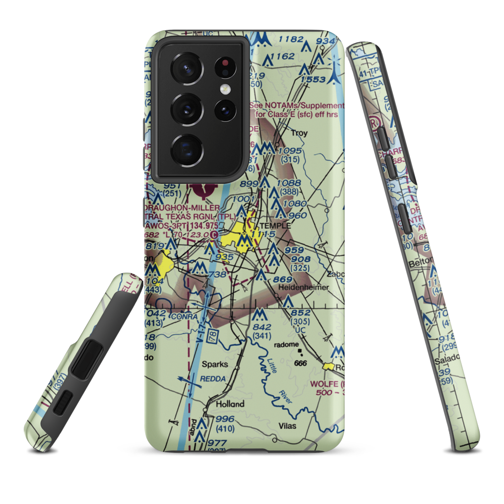 Vac Heliport (92R) VFR Sectional Samsung Phone Case Samsung Galaxy S21 Plus model shown