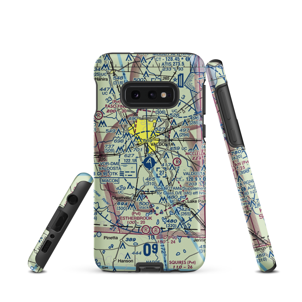 Valdosta Regional Airport (VLD) VFR Sectional Samsung Phone Case Samsung Galaxy S10 Plus model shown