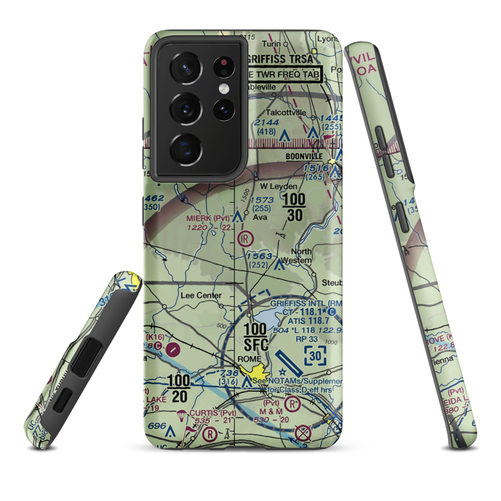 Valenty Mierek Airport (NY59) VFR Sectional Samsung Phone Case Samsung Galaxy S21 Ultra model shown