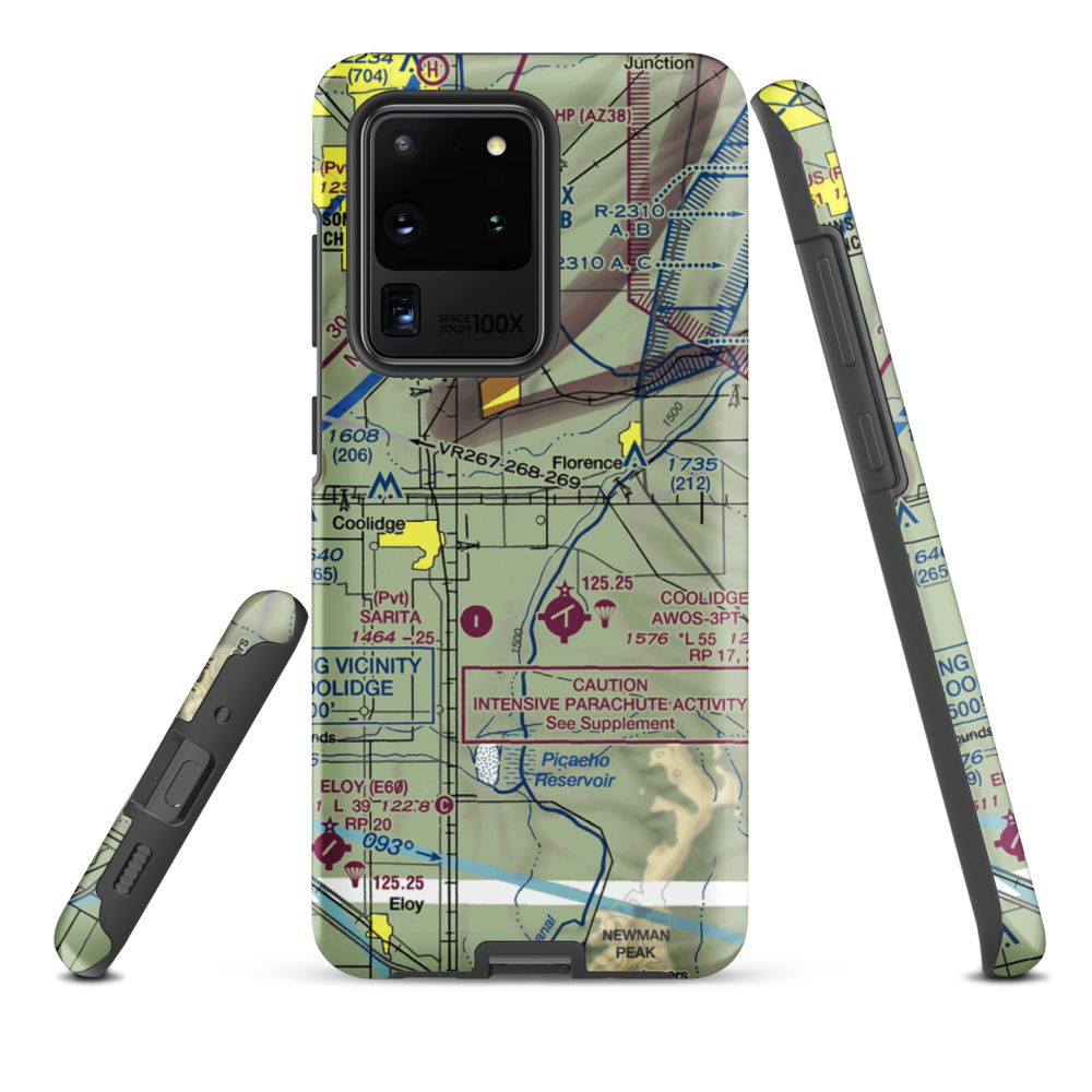 Valley Farms Airport (36AZ) VFR Sectional Samsung Phone Case Samsung Galaxy S20 Ultra model shown