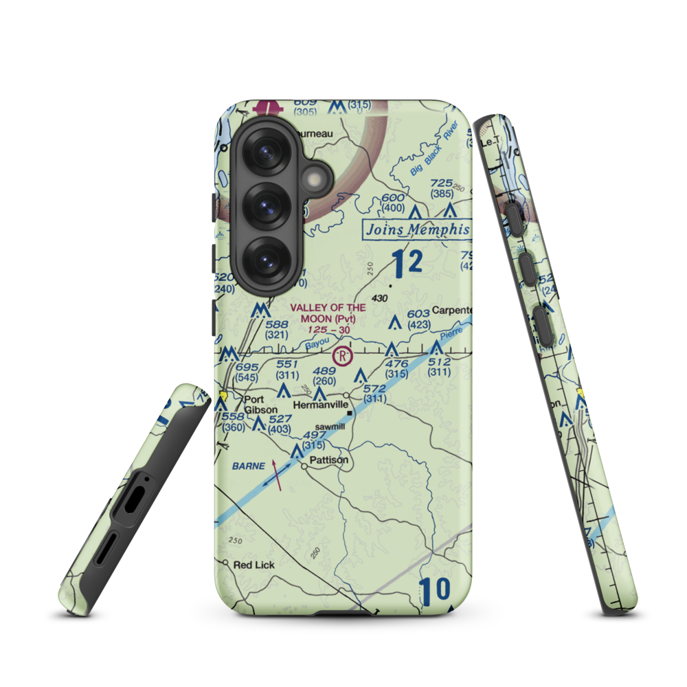 Valley of The Moon Airport (MS59) VFR Sectional Samsung Phone Case Samsung Galaxy S25 model shown