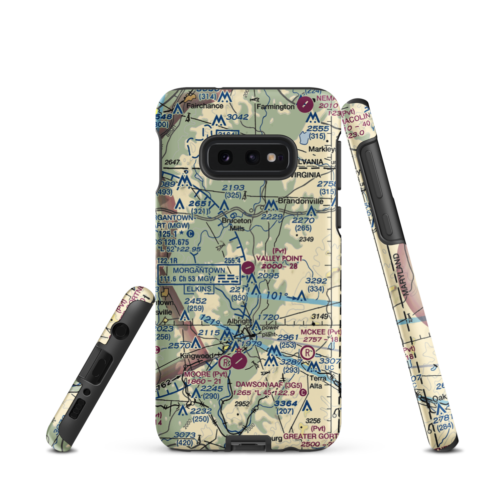 Valley Point Airport (WV29) VFR Sectional Samsung Phone Case Samsung Galaxy S10e model shown