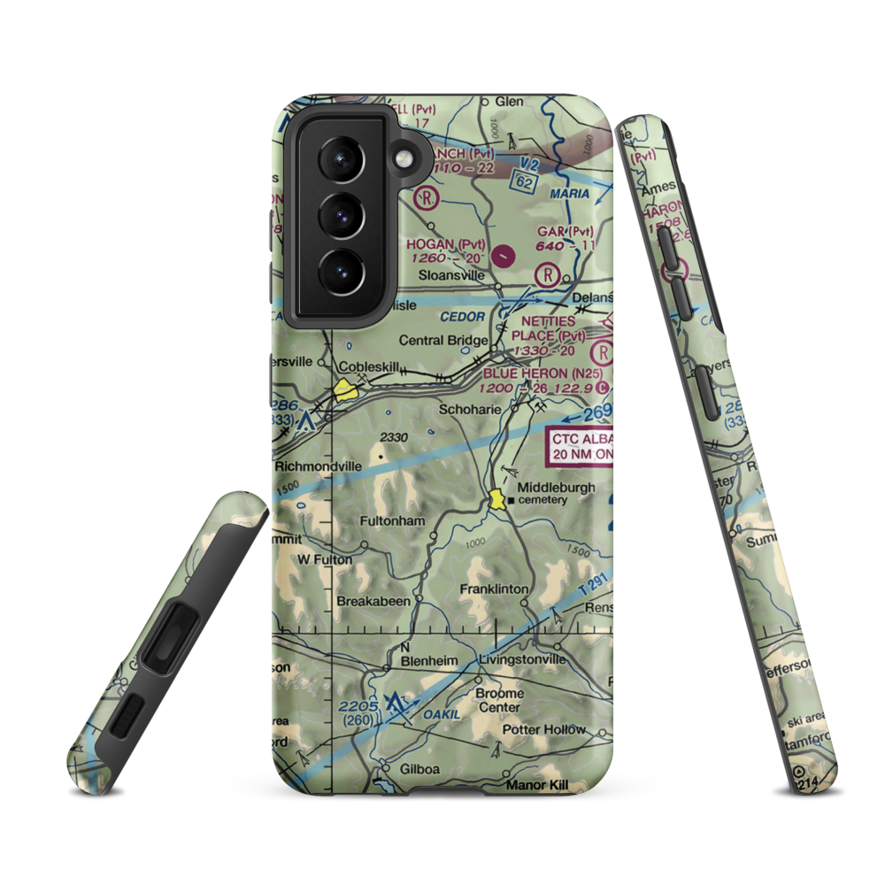 Valley View Airport (7NK0) VFR Sectional Samsung Phone Case Samsung Galaxy S21 FE model shown