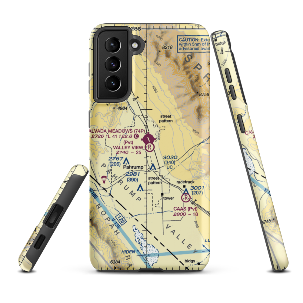 Valley View Airport (NV00) VFR Sectional Samsung Phone Case Samsung Galaxy S21 FE model shown