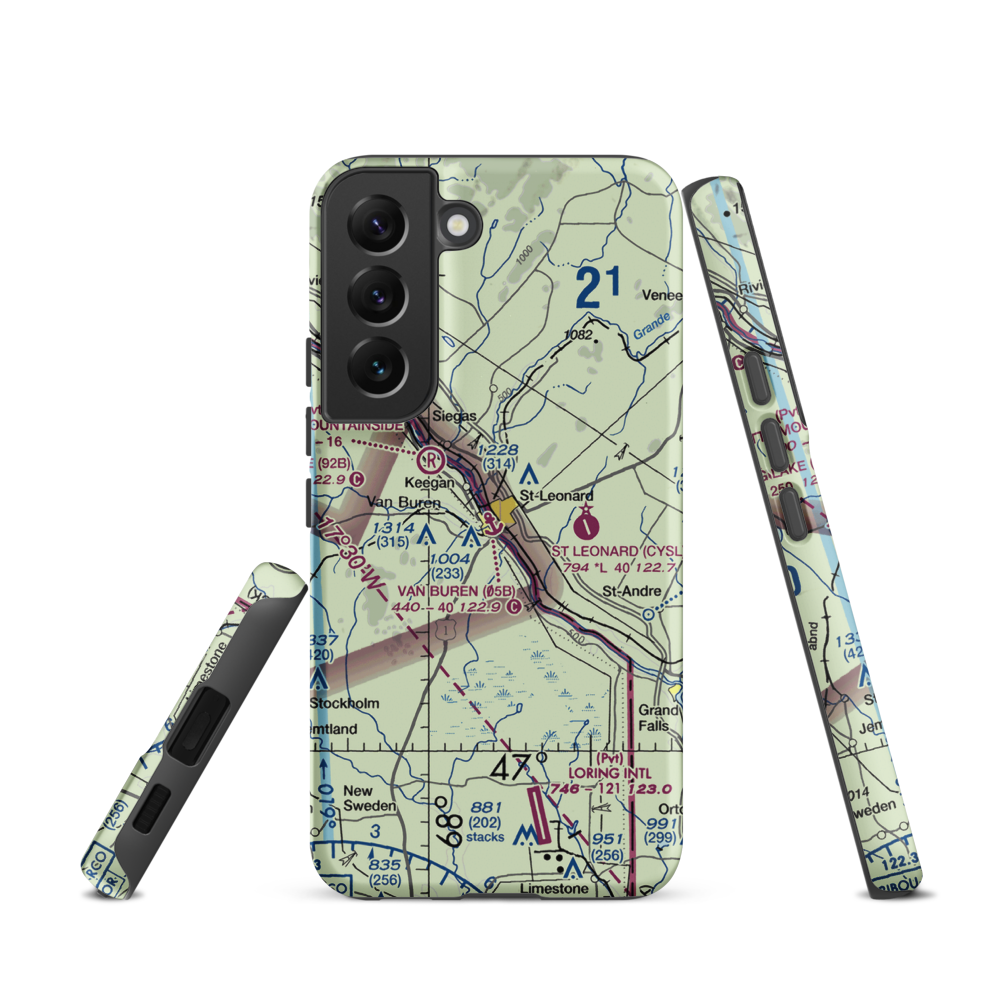 Van Buren Seaplane Base (05B) VFR Sectional Samsung Phone Case Samsung Galaxy S22 model shown
