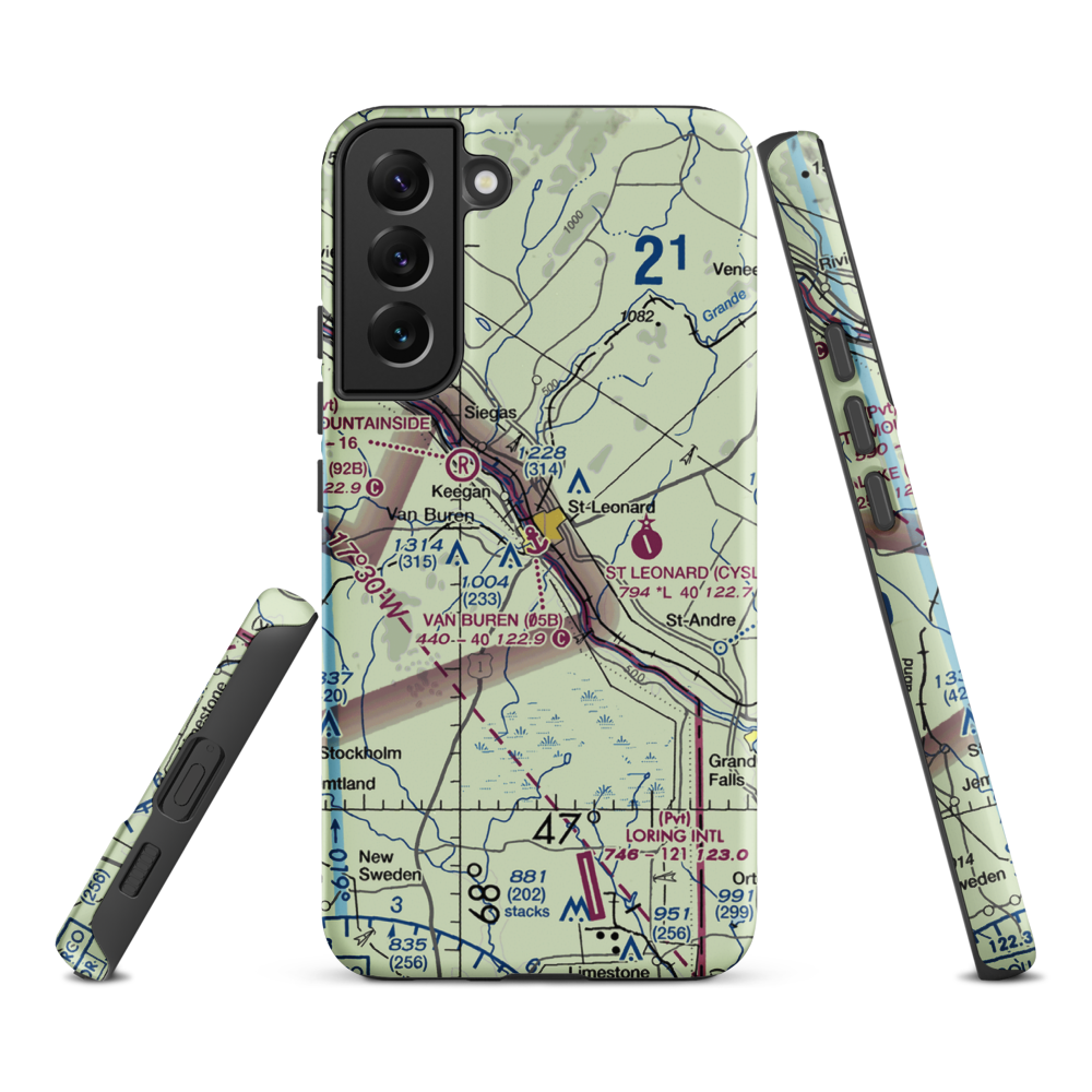 Van Buren Seaplane Base (05B) VFR Sectional Samsung Phone Case Samsung Galaxy S22 Plus model shown
