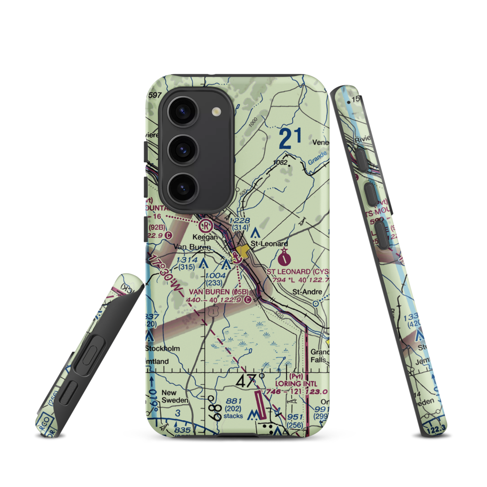 Van Buren Seaplane Base (05B) VFR Sectional Samsung Phone Case Samsung Galaxy S23 model shown