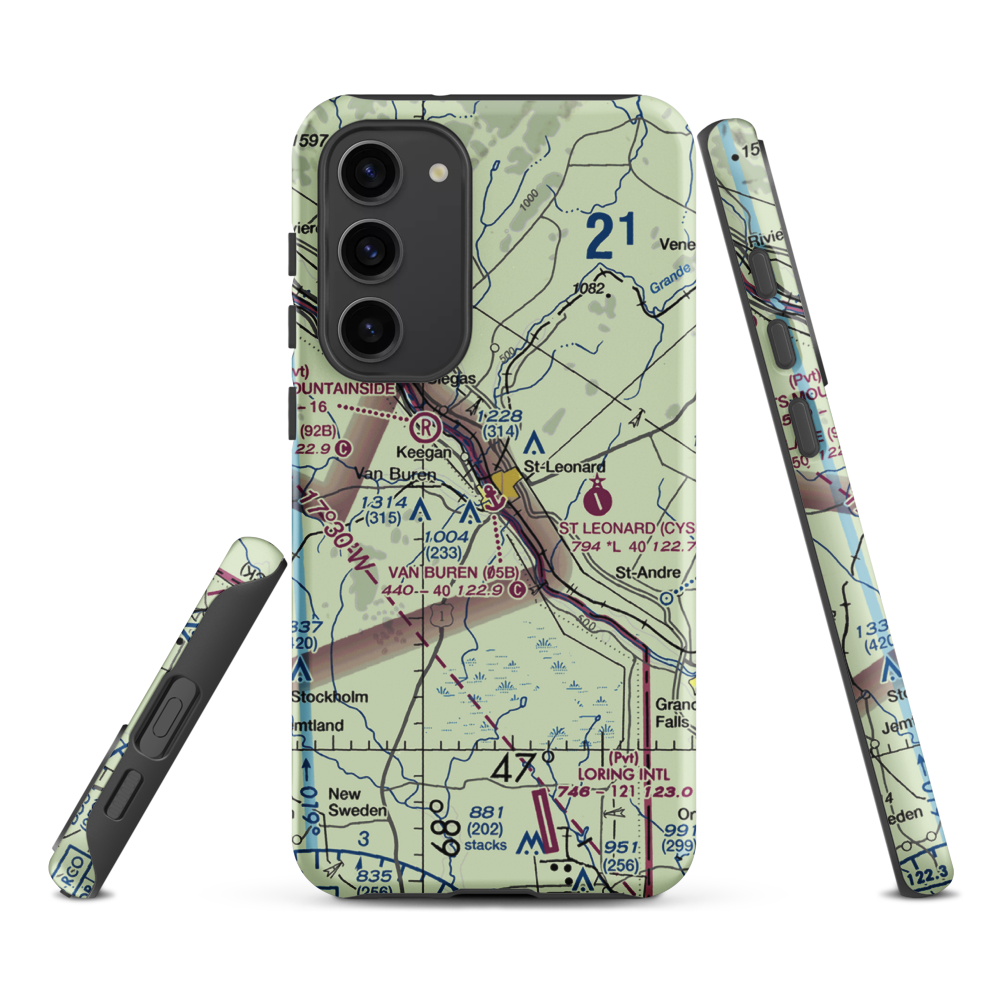 Van Buren Seaplane Base (05B) VFR Sectional Samsung Phone Case Samsung Galaxy S23 Plus model shown
