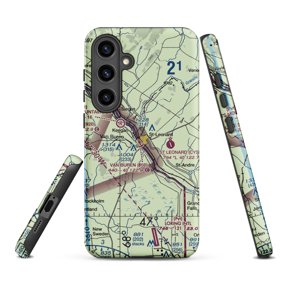 Van Buren Seaplane Base (05B) VFR Sectional Samsung Phone Case Samsung Galaxy S24 Plus model shown