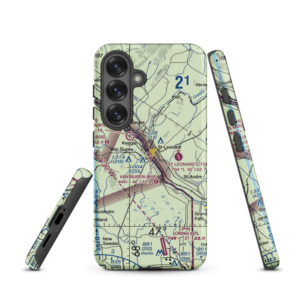Van Buren Seaplane Base (05B) VFR Sectional Samsung Phone Case Samsung Galaxy S25 model shown