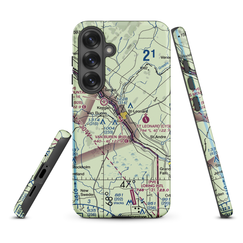 Van Buren Seaplane Base (05B) VFR Sectional Samsung Phone Case Samsung Galaxy S25 Plus model shown