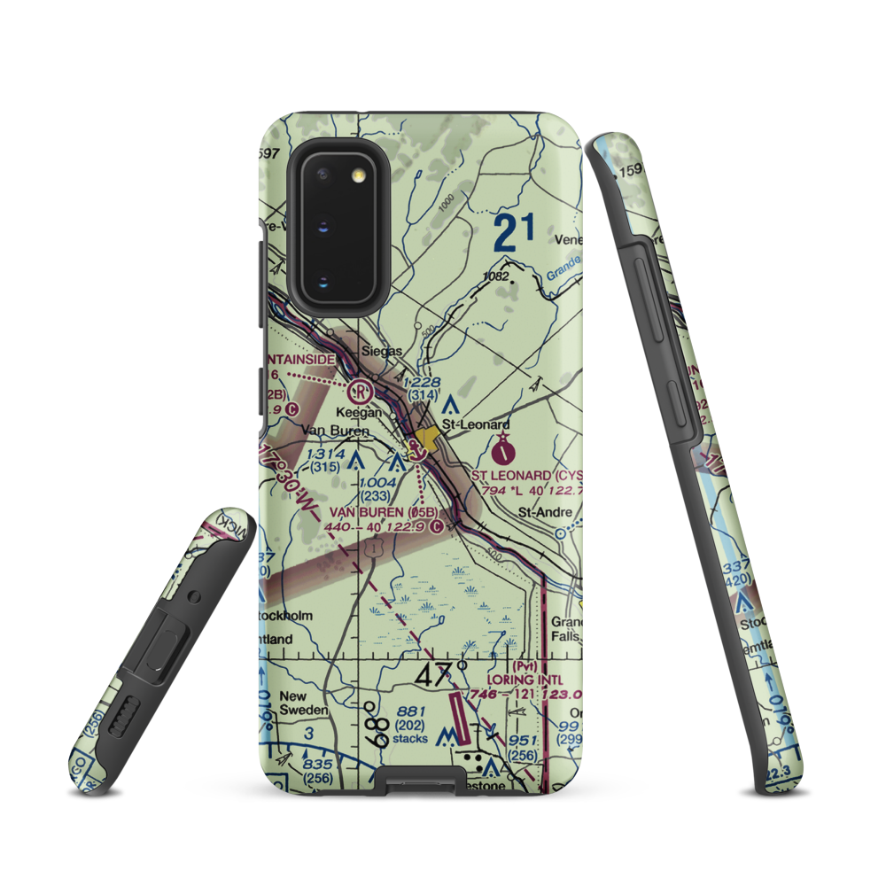 Van Buren Seaplane Base (05B) VFR Sectional Samsung Phone Case Samsung Galaxy S20 model shown