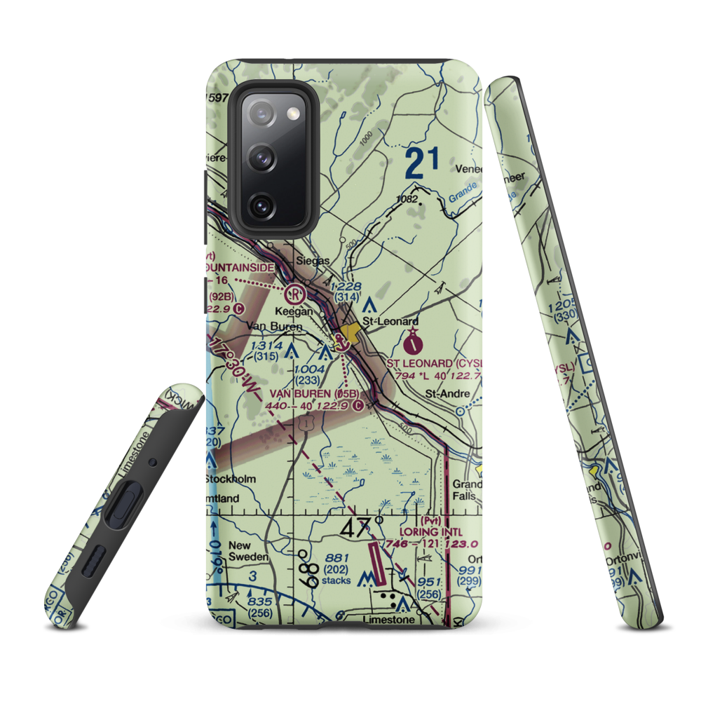 Van Buren Seaplane Base (05B) VFR Sectional Samsung Phone Case Samsung Galaxy S20 FE model shown