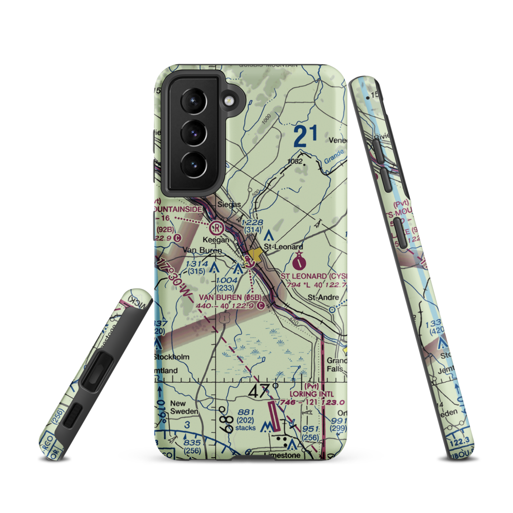 Van Buren Seaplane Base (05B) VFR Sectional Samsung Phone Case Samsung Galaxy S21 model shown