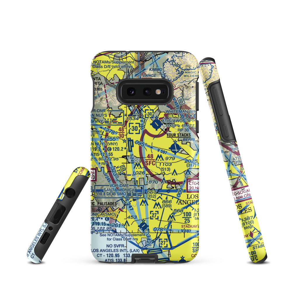 Van Nuys County Court Heliport (43L) VFR Sectional Samsung Phone Case Samsung Galaxy S10e model shown