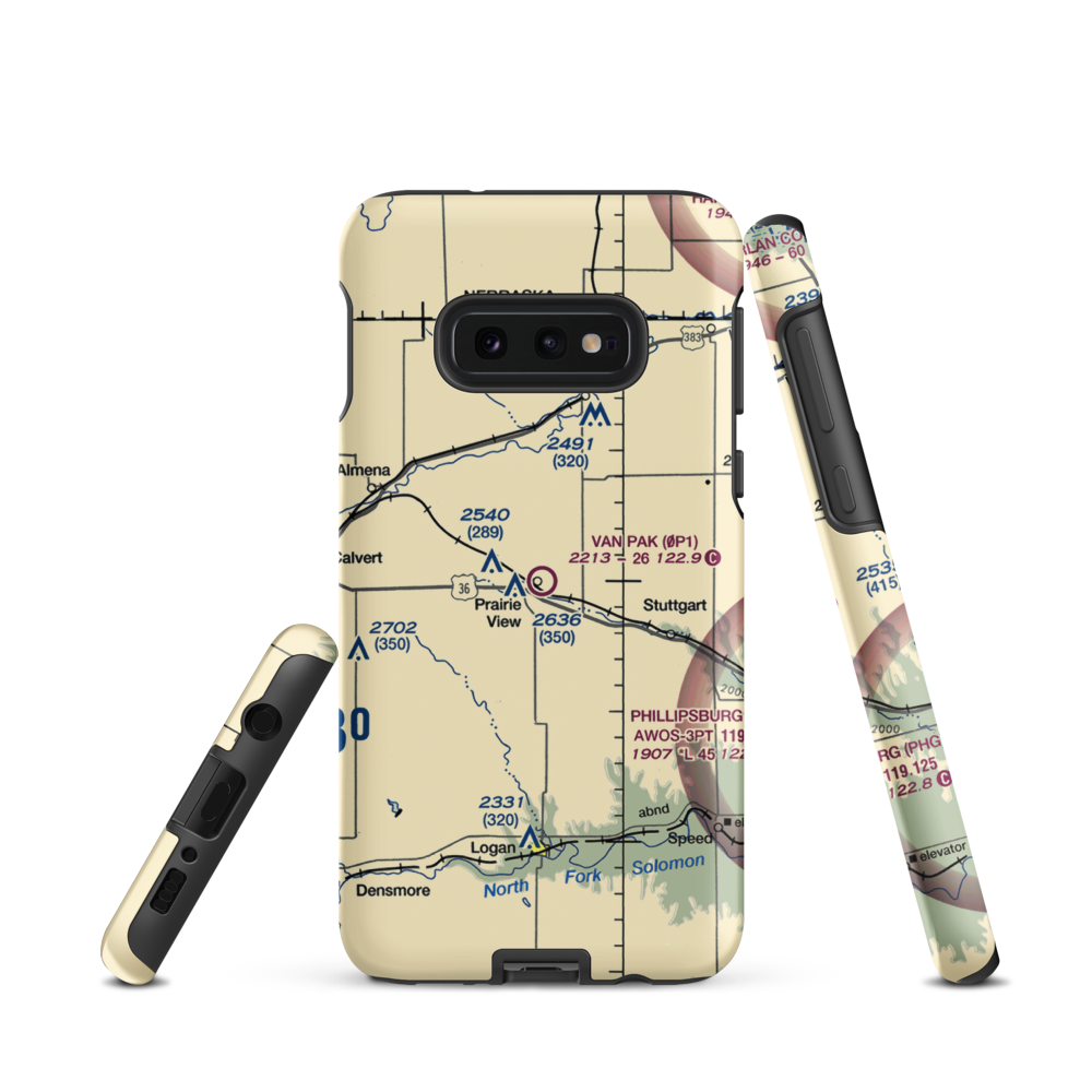 Van Pak Airport (0P1) VFR Sectional Samsung Phone Case Samsung Galaxy S10 Plus model shown