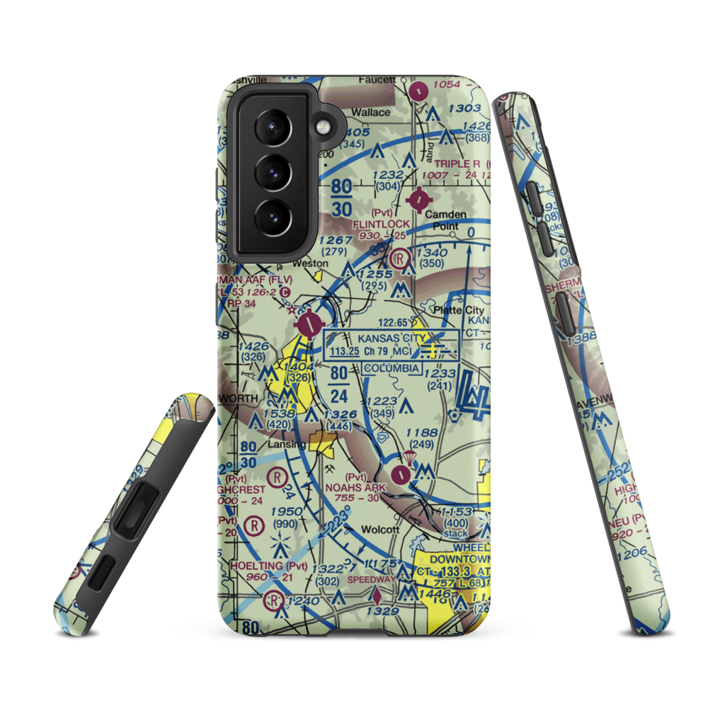 Vandahl Airport (MU71) VFR Sectional Samsung Phone Case Samsung Galaxy S21 FE model shown