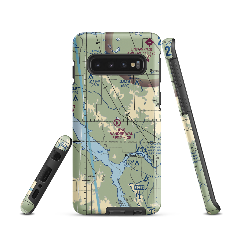 Vander Wal Private Airport (SD74) VFR Sectional Samsung Phone Case Samsung Galaxy S10 model shown