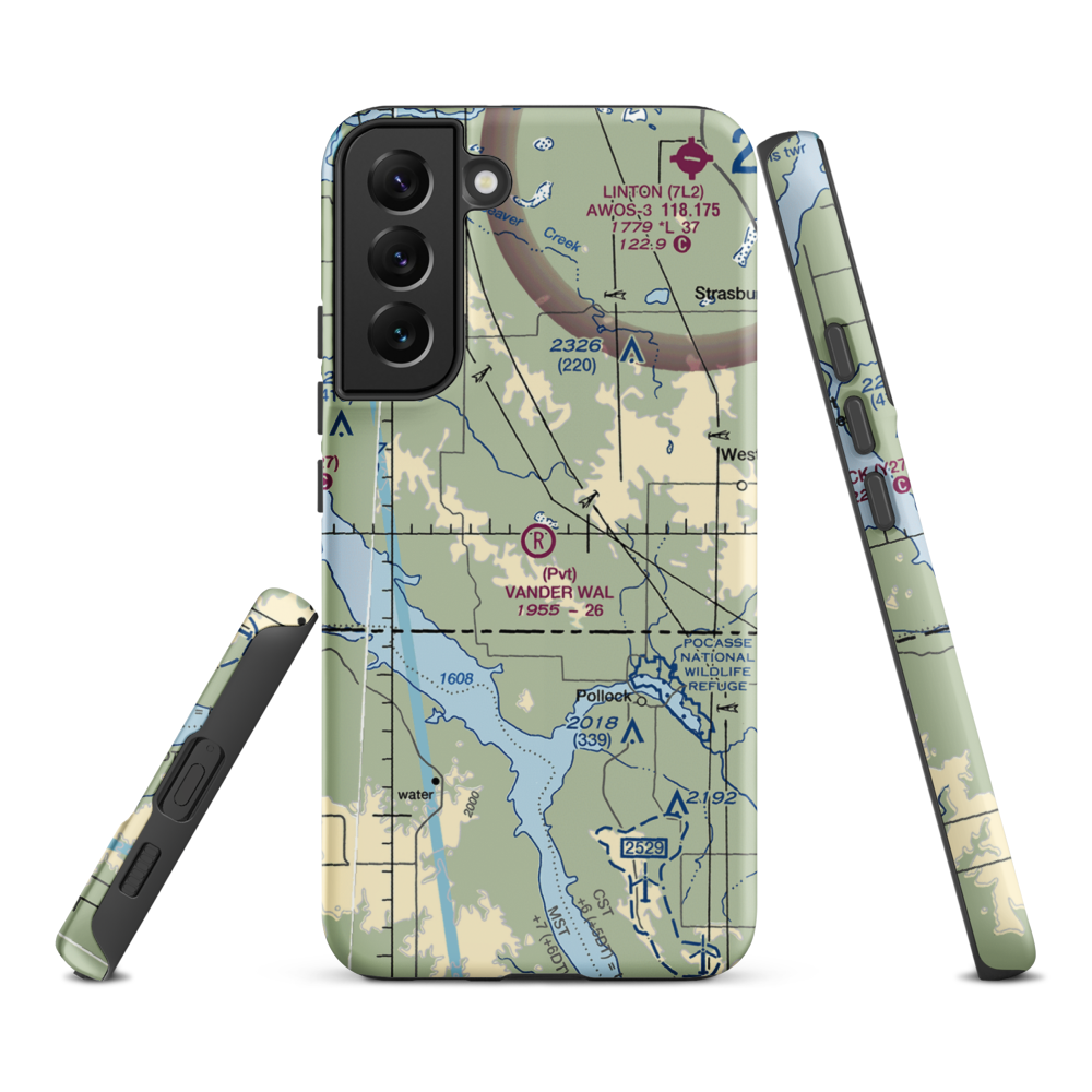 Vander Wal Private Airport (SD74) VFR Sectional Samsung Phone Case Samsung Galaxy S22 Plus model shown