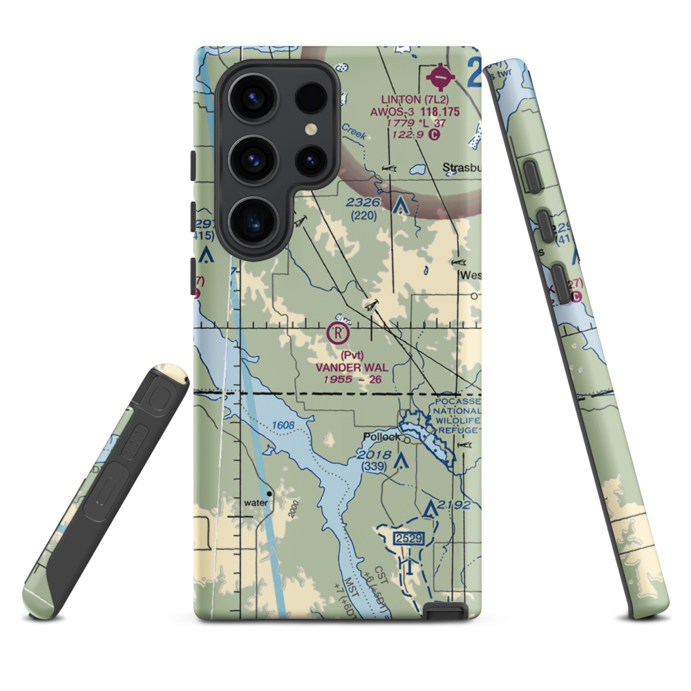 Vander Wal Private Airport (SD74) VFR Sectional Samsung Phone Case Samsung Galaxy S23 Ultra model shown