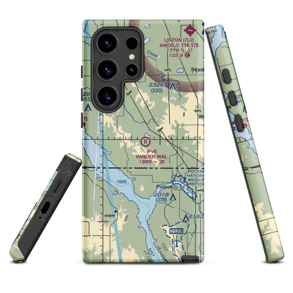 Vander Wal Private Airport (SD74) VFR Sectional Samsung Phone Case Samsung Galaxy S24 Ultra model shown