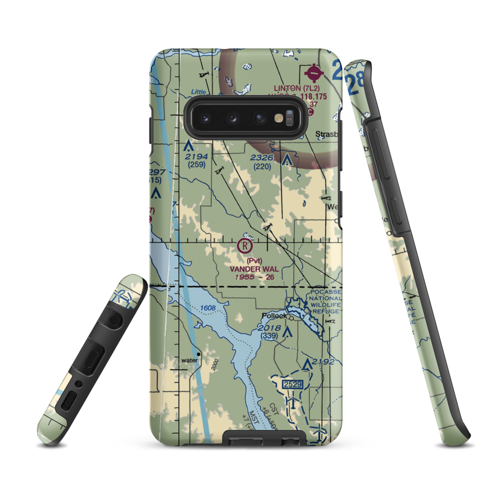 Vander Wal Private Airport (SD74) VFR Sectional Samsung Phone Case Samsung Galaxy S10e model shown