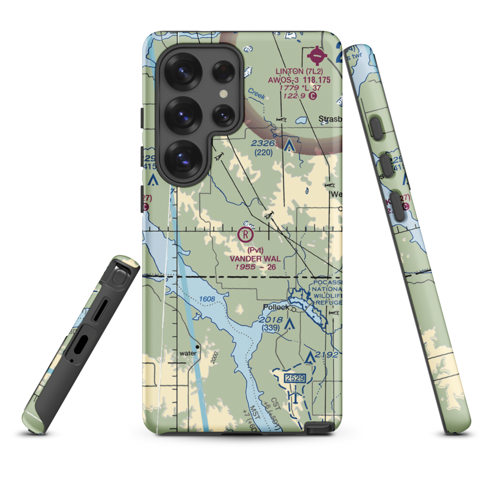 Vander Wal Private Airport (SD74) VFR Sectional Samsung Phone Case Samsung Galaxy S25 Ultra model shown