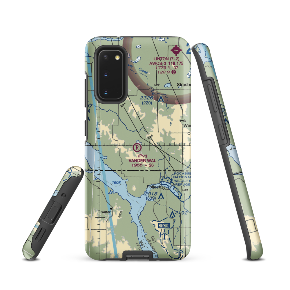 Vander Wal Private Airport (SD74) VFR Sectional Samsung Phone Case Samsung Galaxy S20 model shown