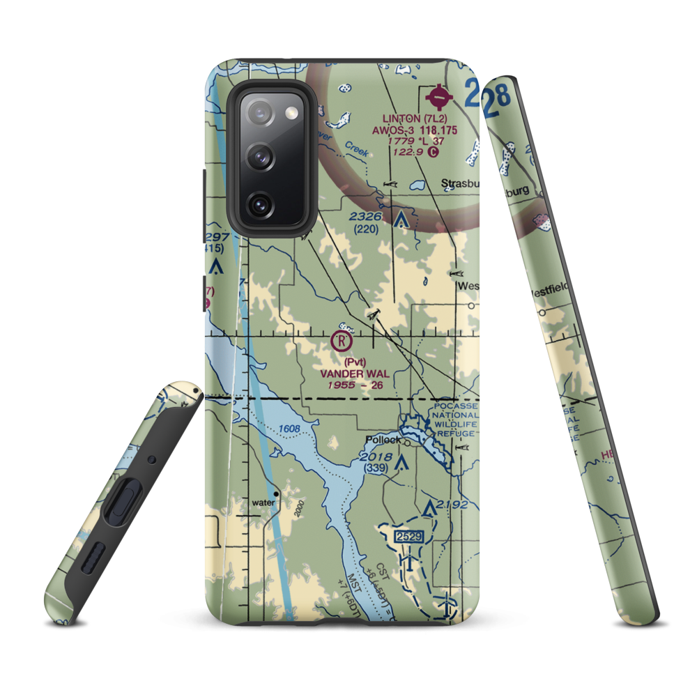 Vander Wal Private Airport (SD74) VFR Sectional Samsung Phone Case Samsung Galaxy S20 FE model shown