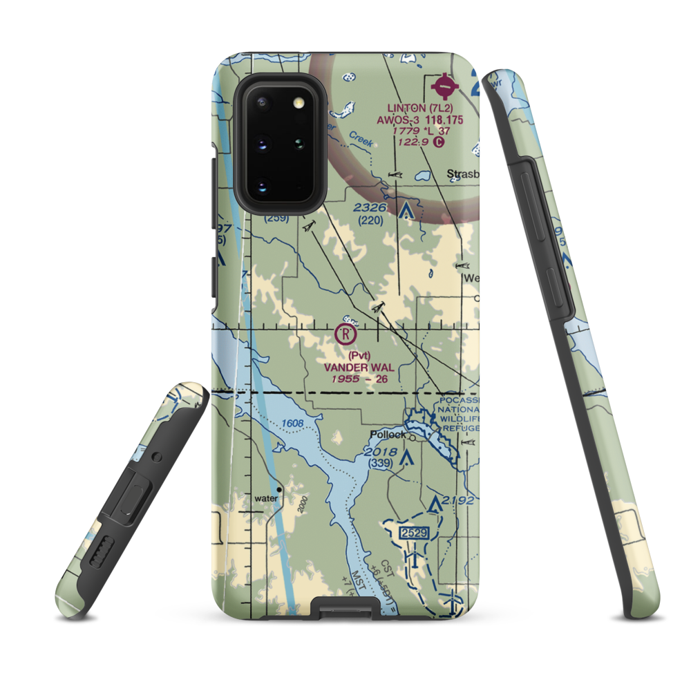 Vander Wal Private Airport (SD74) VFR Sectional Samsung Phone Case Samsung Galaxy S20 Plus model shown