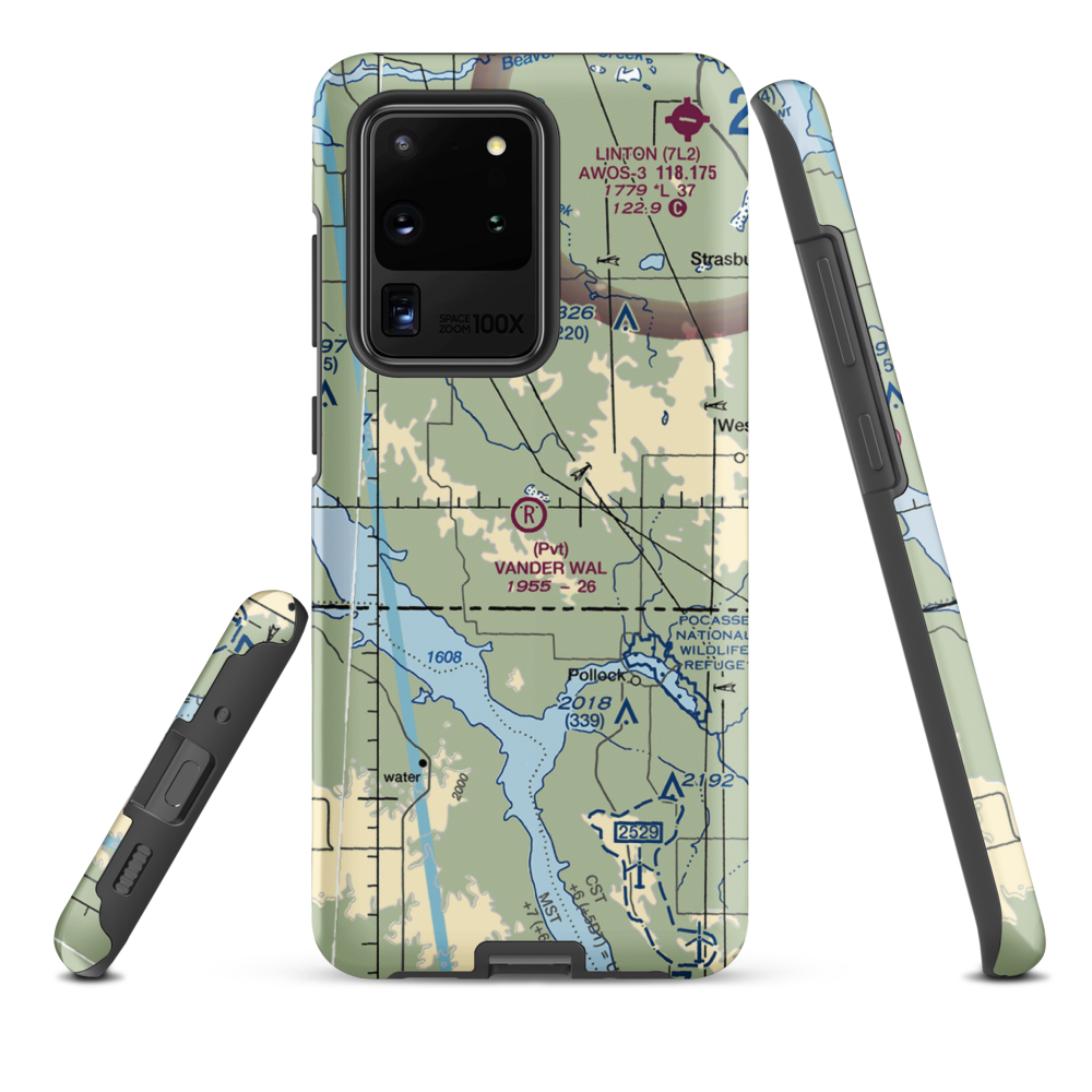 Vander Wal Private Airport (SD74) VFR Sectional Samsung Phone Case Samsung Galaxy S20 Ultra model shown