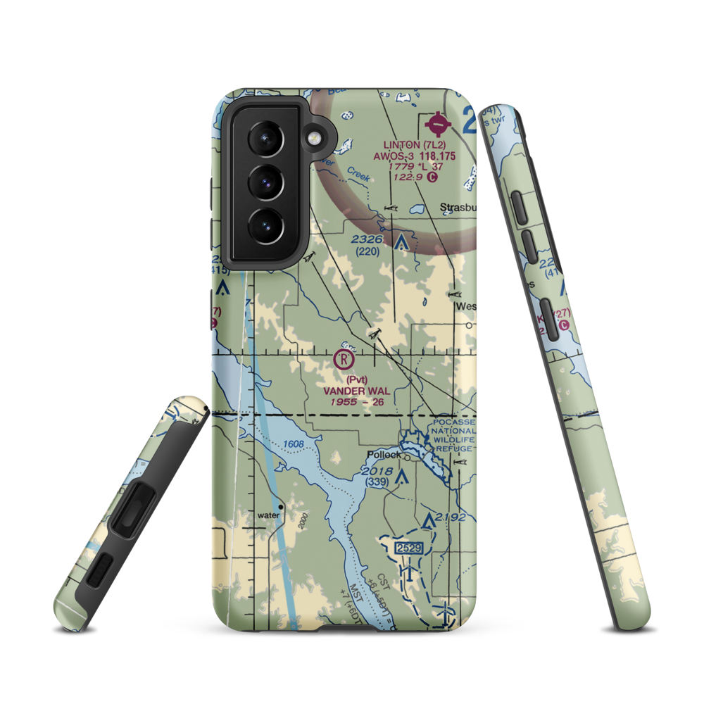 Vander Wal Private Airport (SD74) VFR Sectional Samsung Phone Case Samsung Galaxy S21 model shown