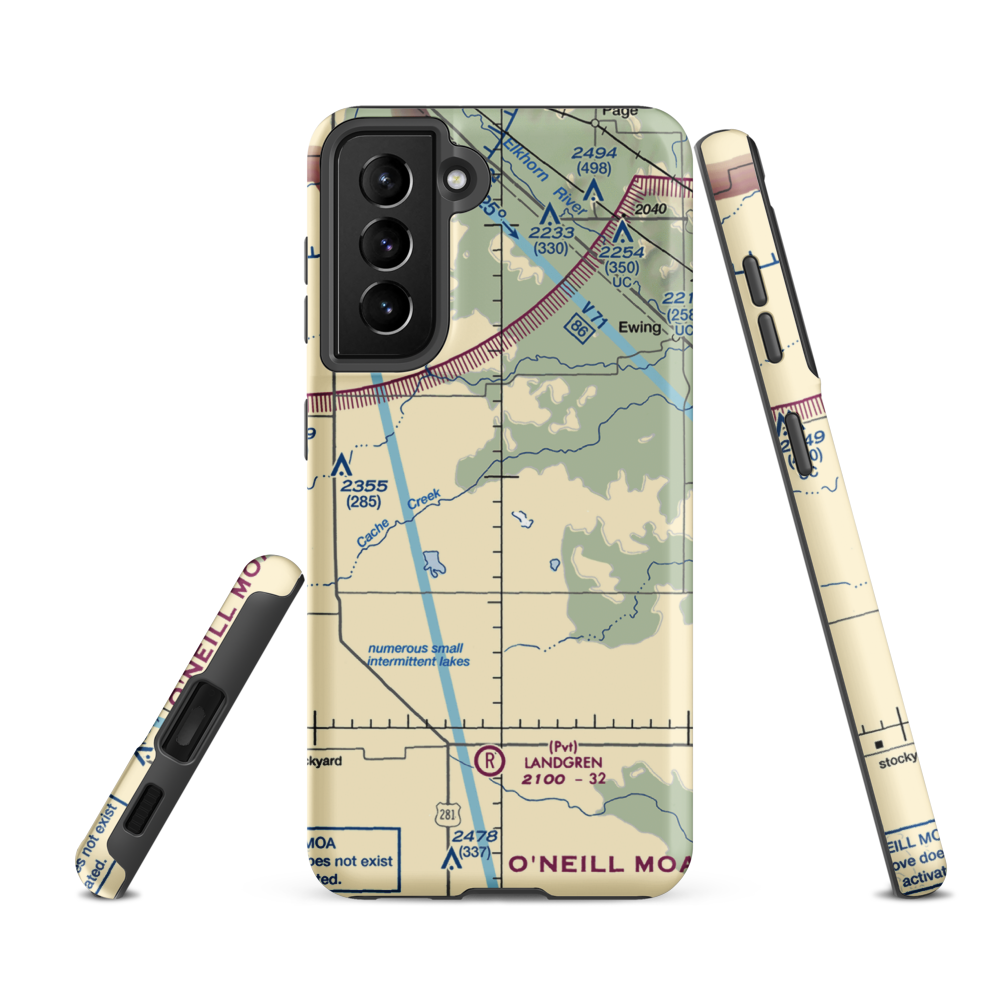 Vandersnick Airport (41NE) VFR Sectional Samsung Phone Case Samsung Galaxy S21 FE model shown
