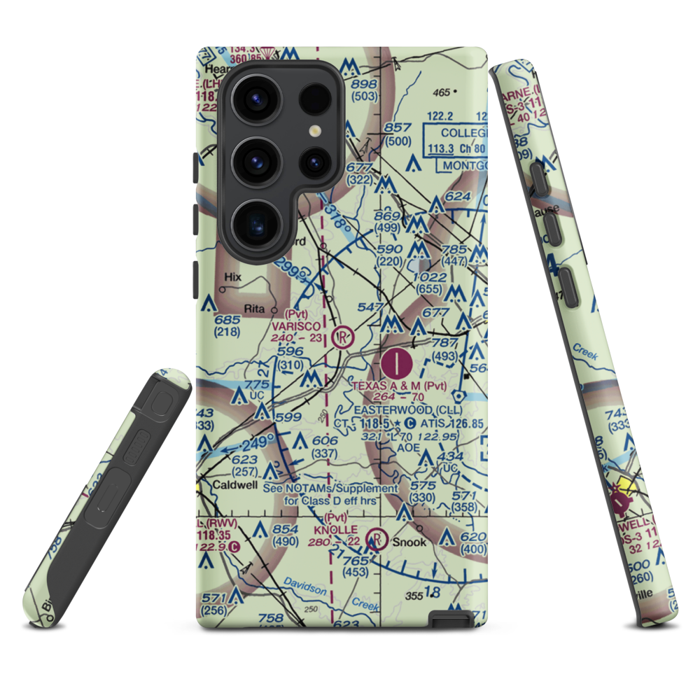 Varisco Airport (13TE) VFR Sectional Samsung Phone Case Samsung Galaxy S23 Ultra model shown
