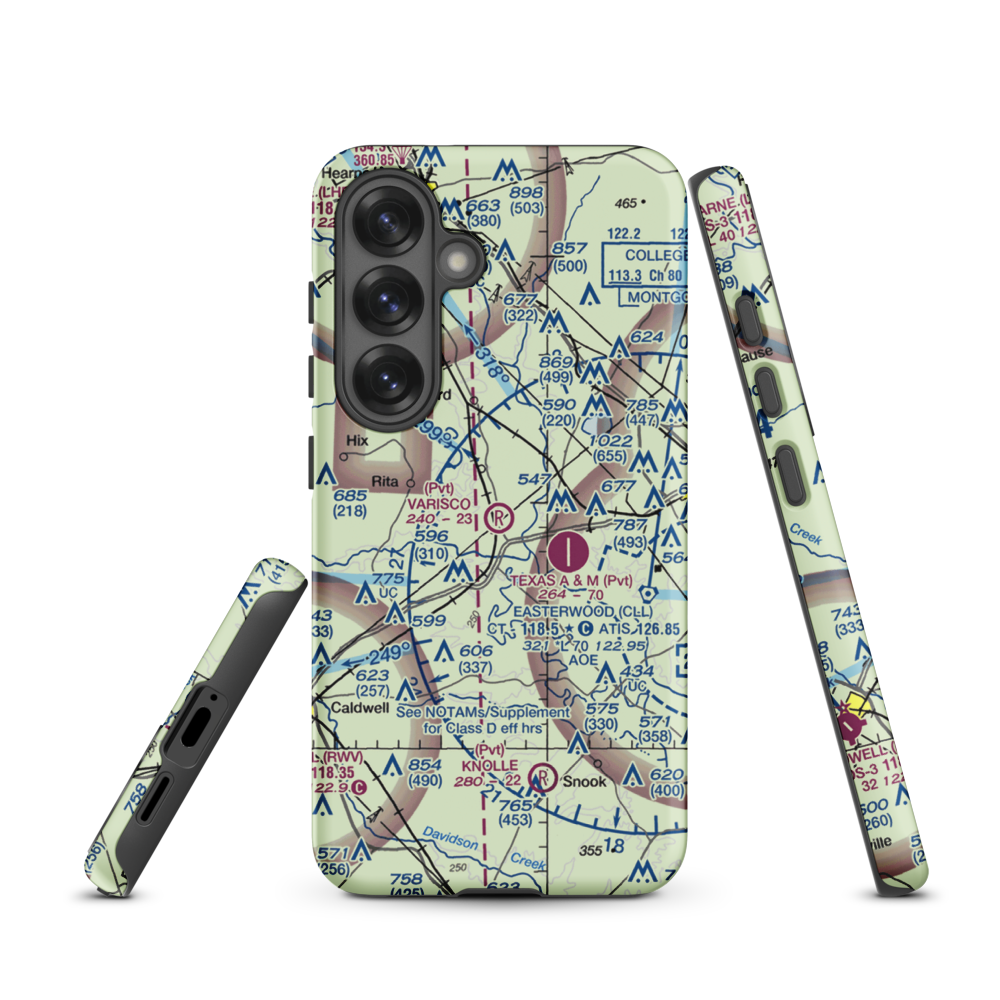 Varisco Airport (13TE) VFR Sectional Samsung Phone Case Samsung Galaxy S25 model shown