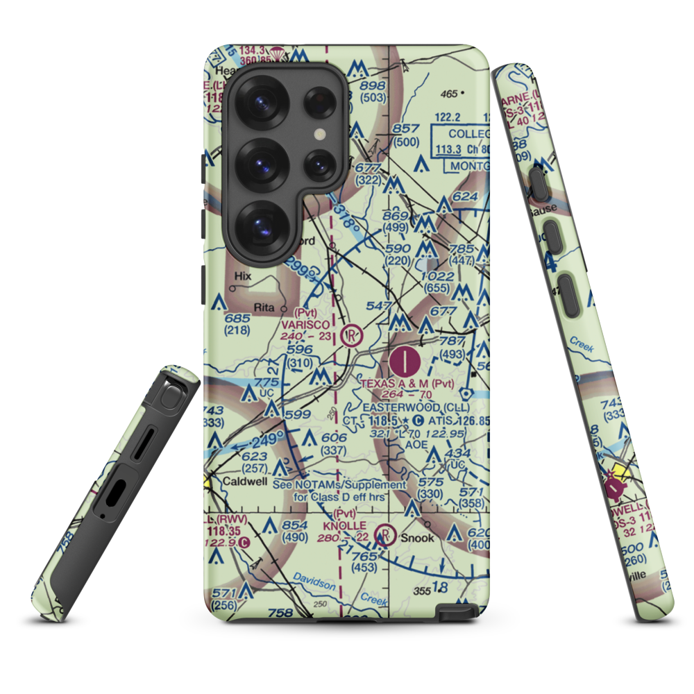 Varisco Airport (13TE) VFR Sectional Samsung Phone Case Samsung Galaxy S25 Ultra model shown
